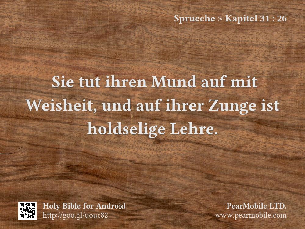 Sprueche, Kapitel 31:26